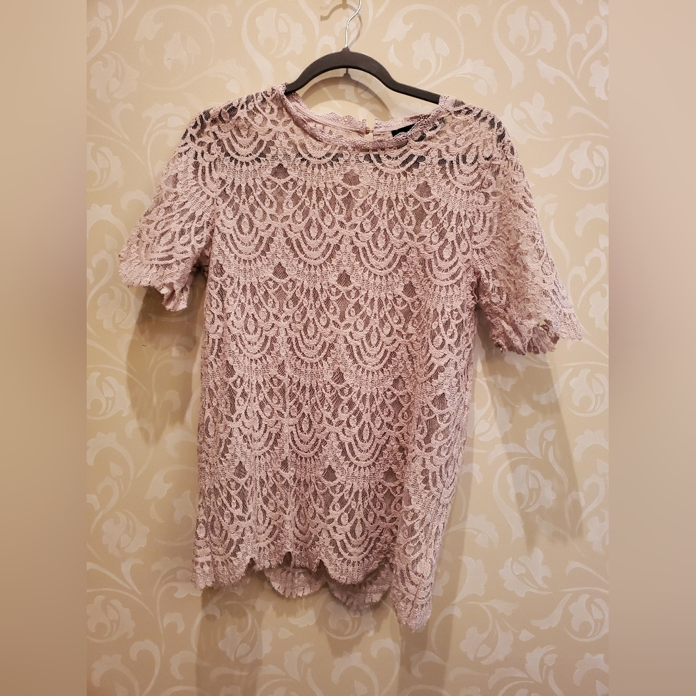 Dusty pink lace decjuba top